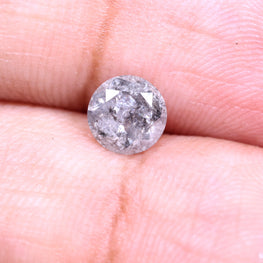 0.61 Carat Natural Light Grey Color Round Shape Salt And Pepper Diamond