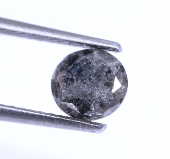 0.83 Carat Natural Grey Color Round Shape Salt And Pepper Diamond