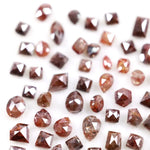 Rare natural fancy red and brown rose cut diamond mixed shapes earth mined loose diamond for custom jewelry, artisan rings, and unique engagement ring designs.