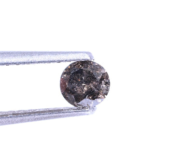 0.29 Carat Natural Black Color Round Shape Salt And Pepper Diamond