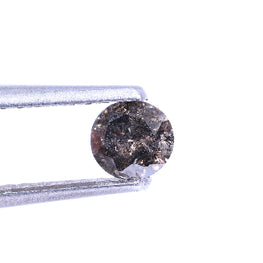 0.29 Carat Natural Black Color Round Shape Salt And Pepper Diamond