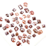 Rare natural fancy red and brown rose cut diamond mixed shapes earth mined loose diamond for custom jewelry, artisan rings, and unique engagement ring designs.