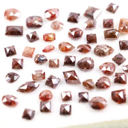 Rare natural fancy red and brown rose cut diamond mixed shapes earth mined loose diamond for custom jewelry, artisan rings, and unique engagement ring designs.