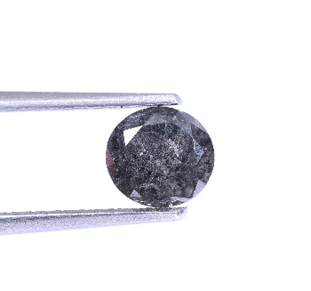 0.78 Carat Natural Grey Color Round Shape Salt And Pepper Diamond