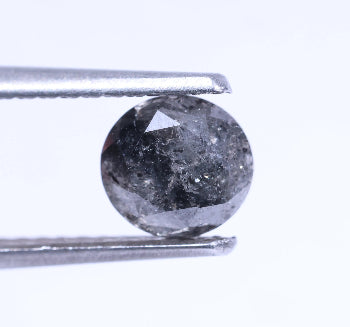0.81 Carat Natural Black Color Round Shape Salt And Pepper Diamond