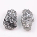 Raw natural gray diamond pair for bespoke jewelry. Unique, conflict-free diamond