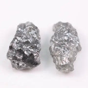 Raw natural gray diamond pair for bespoke jewelry. Unique, conflict-free diamond
