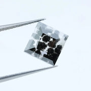 Unique 3.79 Ct Salt & Pepper CVD Diamond, Square Cut Loose Stone Perfect for Ring Design