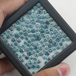 blue color vs-si round diamond ring, round brilliant cut diamond