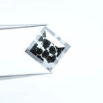 Unique 3.79 Ct Salt & Pepper CVD Diamond, Square Cut Loose Stone Perfect for Ring Design