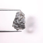Raw natural gray diamond pair for bespoke jewelry. Unique, conflict-free diamond