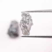 Raw natural gray diamond pair for bespoke jewelry. Unique, conflict-free diamond