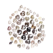 9.80 Ct Heart Shape Rose Cut Mixed Color Enhanced Natural Diamonds – Rustic Loose Stones for Custom Engagement Rings