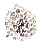 9.80 Ct Heart Shape Rose Cut Mixed Color Enhanced Natural Diamonds – Rustic Loose Stones for Custom Engagement Rings