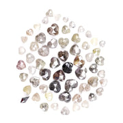 9.80 Ct Heart Shape Rose Cut Mixed Color Enhanced Natural Diamonds – Rustic Loose Stones for Custom Engagement Rings
