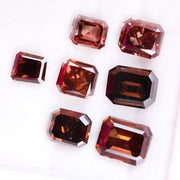 Fancy brown emerald cut lab grown diamond loose stone, octagon step cut for custom engagement ring and fine jewelry