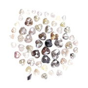 9.80 Ct Heart Shape Rose Cut Mixed Color Enhanced Natural Diamonds – Rustic Loose Stones for Custom Engagement Rings