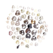 9.80 Ct Heart Shape Rose Cut Mixed Color Enhanced Natural Diamonds – Rustic Loose Stones for Custom Engagement Rings