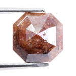 1.61 Ct Asscher cut brown diamond loose stone with step facets and rich warm color sparkle