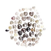 9.80 Ct Heart Shape Rose Cut Mixed Color Enhanced Natural Diamonds – Rustic Loose Stones for Custom Engagement Rings