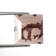 brown color square diamond cross square diamond drop earrings