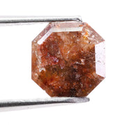 1.61 Ct Asscher cut brown diamond loose stone with step facets and rich warm color sparkle