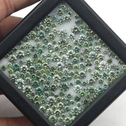 0.8–2.2 MM Green Round Brilliant Natural Diamond Loose SI-I3 Stone For Fine Jewelry