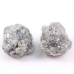 Gray Stud Diamond Matching rough gray diamond pair with natural uncut crystal texture