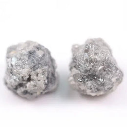 Gray Stud Diamond Matching rough gray diamond pair with natural uncut crystal texture