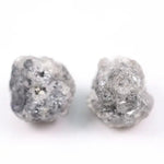Gray Stud Diamond Matching rough gray diamond pair with natural uncut crystal texture
