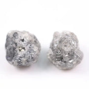 Gray Stud Diamond Matching rough gray diamond pair with natural uncut crystal texture