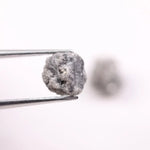 Gray Stud Diamond Matching rough gray diamond pair with natural uncut crystal texture