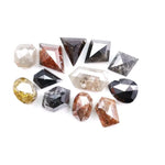 4.38 Ct Natural Mixed Shape Rose Cut Diamonds – Grey, Black, Brown Rustic Loose Stones for Jewelry