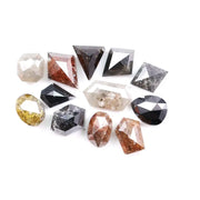 4.38 Ct Natural Mixed Shape Rose Cut Diamonds – Grey, Black, Brown Rustic Loose Stones for Jewelry