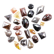 8.17 Ct Natural Fancy Shape Loose Diamond Lot with Triangle, Pear, Kite & Rose Cut Mixed Color Rustic Diamonds