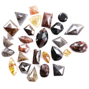 8.17 Ct Natural Fancy Shape Loose Diamond Lot with Triangle, Pear, Kite & Rose Cut Mixed Color Rustic Diamonds