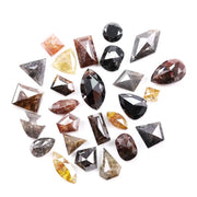 8.17 Ct Natural Fancy Shape Loose Diamond Lot with Triangle, Pear, Kite & Rose Cut Mixed Color Rustic Diamonds