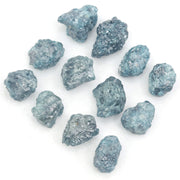 natural blue rough diamond pieces in a loose uncut raw diamond collection