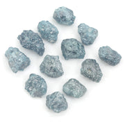 natural blue rough diamond pieces in a loose uncut raw diamond collection