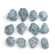 natural blue rough diamond pieces in a loose uncut raw diamond collection