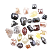 6.48 Ct fancy natural diamond lot with mix shapes and rustic rose cut diamonds, conflict-free loose stones for rings and earrings