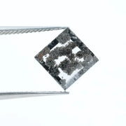 2.59 Ct Square Cut Salt & Pepper CVD Lab Grown Diamond loose stone for necklace design.