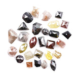 6.48 Ct fancy natural diamond lot with mix shapes and rustic rose cut diamonds, conflict-free loose stones for rings and earrings