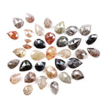 10.76 Ct natural multicolor rustic pear diamond lot with grey, black, brown and yellow loose diamonds for custom jewelry design
