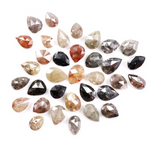 10.76 Ct natural multicolor rustic pear diamond lot with grey, black, brown and yellow loose diamonds for custom jewelry design