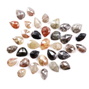 10.76 Ct natural multicolor rustic pear diamond lot with grey, black, brown and yellow loose diamonds for custom jewelry design