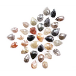 10.76 Ct natural multicolor rustic pear diamond lot with grey, black, brown and yellow loose diamonds for custom jewelry design