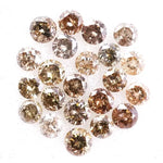 2.22 Ct Round Brilliant Natural Diamond Lot – Loose Rustic Polished Mixed Color Diamonds for Artisan Jewelry, Custom Rings & Fine Designs