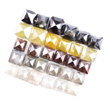 9.46 Ct natural mixed color diamond lot with square rose cut black, yellow, brown and grey loose diamonds for jewelry making