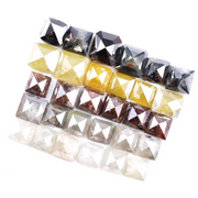 9.46 Ct natural mixed color diamond lot with square rose cut black, yellow, brown and grey loose diamonds for jewelry making